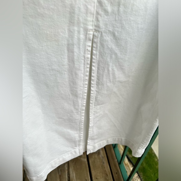 ๐ DL1961 White Denim Sleeveless Stretch Cotton Midi Dress Size L Elegant Summer - Picture 7 of 17